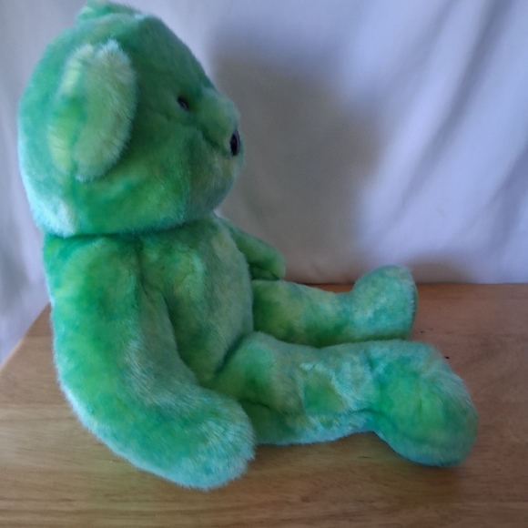 Green Plush Teddy Bear By TY - Picture 4 of 6